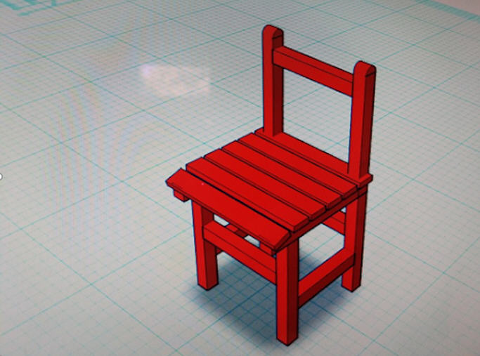電腦教室中應用thinkercad教課桌椅製作，可用3D列印輸出，資訊融入圖學變成數位自造