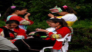 準備工作的雲南白族少女縮圖