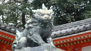 位於日本金都神社外的石獅縮圖