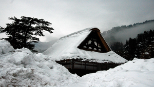 位於日本白川鄉的合掌村雪景之二縮圖