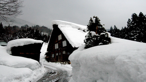 位於日本白川鄉的合掌村雪景之一縮圖