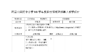 阿里山國民中小學98學年度自然領域資訊融入教學教學設計