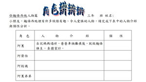 麵條西施閱讀學習單