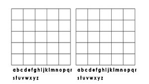 英語字母賓果表格