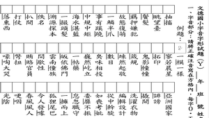 字音字形試卷_Y(題目和答案卷)