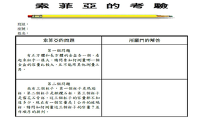 鶯歌國小-數學學習單-索菲亞的考驗-曾怡雯