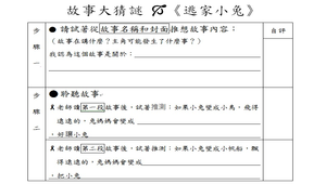 逃家小兔（引導思維閱讀寫作學習單）