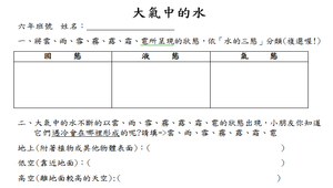 大氣中的水學習單