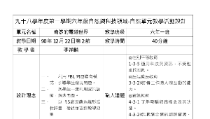 六年級自然與生活科技教學設計