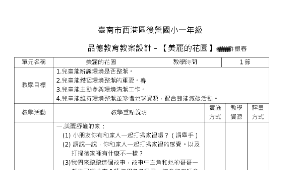 臺南市西港區後營國小一年級品德教育教案