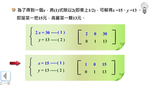 高斯消去法解二元一次聯立方程式