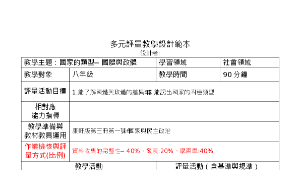 國家的類型─國體與政體-多元評量教學設計範本