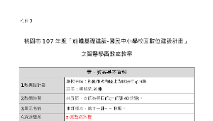 桃園市107年度「前瞻基礎建設-國民中小學校園數位建設計畫」 之智慧學習教室教案