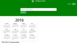 openclipart圖庫：2016 Calendar