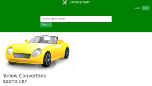 openclipart圖庫：Yellow Convertible sports car-資源代表圖