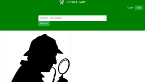 openclipart圖庫：Consulting detective with pipe and magnifying glass [silhouette]-資源代表圖