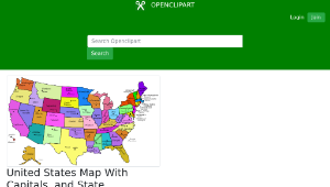 openclipart圖庫：United States Map With Capitals, and State Names-資源代表圖