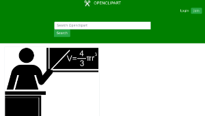 openclipart圖庫：Teacher silhouette black and white with desk and blackboard-資源代表圖