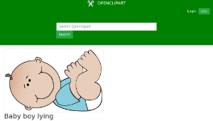 openclipart圖庫：Baby boy lying