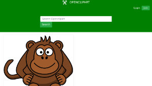 openclipart圖庫：Cartoon monkey