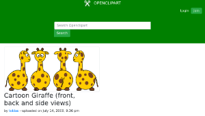 openclipart圖庫：Cartoon Giraffe (front, back and side views)-資源代表圖