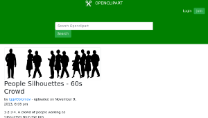 openclipart圖庫：People Silhouettes - 60s Crowd-資源代表圖