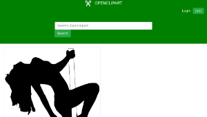 openclipart圖庫：Silhouette of Stripper on a Pole縮圖