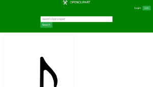 openclipart圖庫：Eighth Note (Stem Facing Up)-資源代表圖
