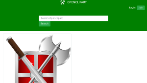 openclipart圖庫：sword, battleaxe & shield-資源代表圖