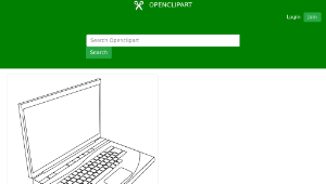 openclipart圖庫：Laptop in Line Art-資源代表圖