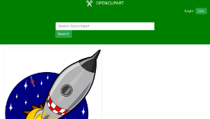 openclipart圖庫：Cartoon rocket縮圖