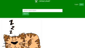 openclipart圖庫：Cartoon Cat Sleeping-資源代表圖