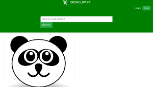 openclipart圖庫：Funny panda face black and white