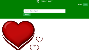 openclipart圖庫：Red Stylised Heart with Smaller Hearts