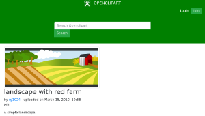 openclipart圖庫：landscape with red farm縮圖