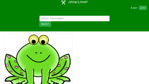 openclipart圖庫：Green Valentine Frog with pink hearts-資源代表圖