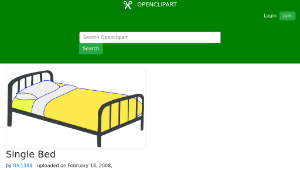 openclipart圖庫：Single Bed-資源代表圖