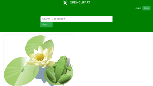 openclipart圖庫：Frog on a lily pad-資源代表圖