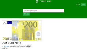 openclipart圖庫：200 Euro Note-資源代表圖