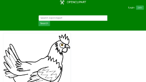 openclipart圖庫：chicken line art davidone Chicken-資源代表圖