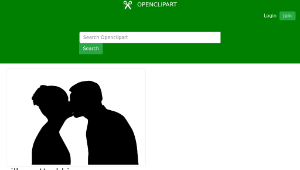openclipart圖庫：silhouetted kiss縮圖