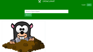 openclipart圖庫：Cartoon Mole縮圖