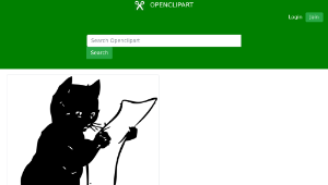 openclipart圖庫：cat reading縮圖