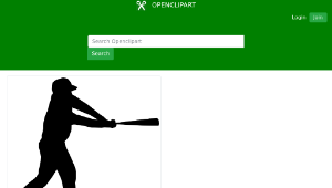 openclipart圖庫：Baseball player silhouette縮圖
