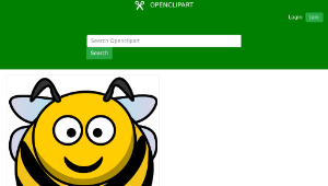 openclipart圖庫：Cartoon Bee縮圖