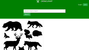 openclipart圖庫：Woodland animals silhouette縮圖