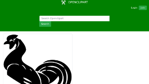 openclipart圖庫：rooster silhouette