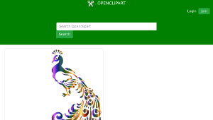 openclipart圖庫：Colorful Peacock縮圖