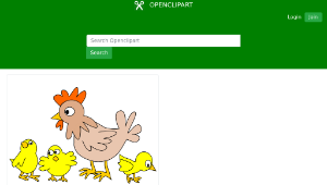 openclipart圖庫：Hen with three chicken縮圖