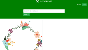 openclipart圖庫：Vintage Floral Wreath縮圖